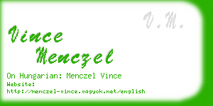 vince menczel business card